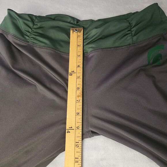Knights Apparel Michigan State MSU Cropped Leggings L Gray/Green Football Fan - Picture 5 of 6